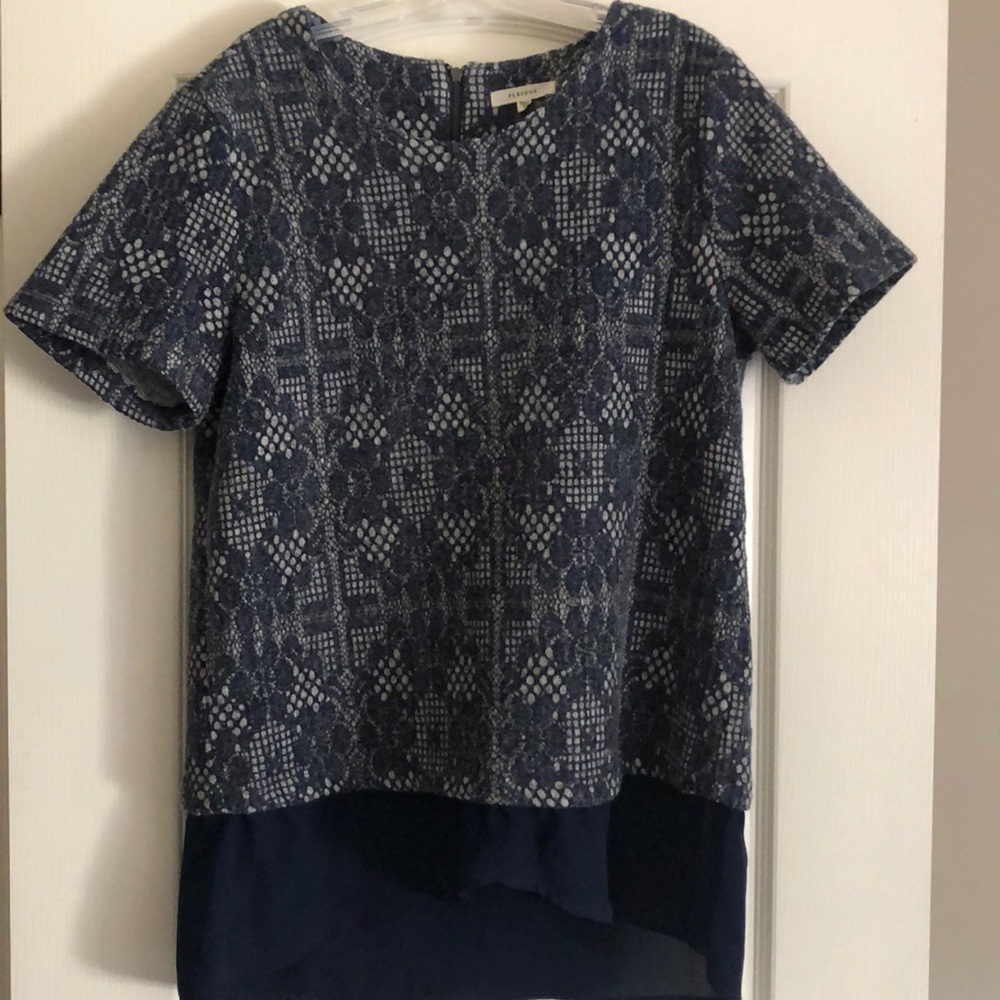 Navy blue lace blouse